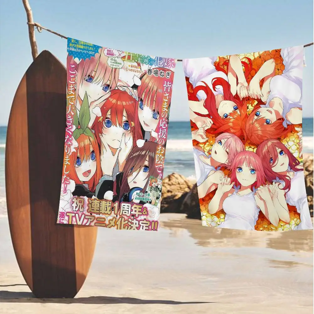 Anime The Q-Quintessential Quintuplets Bath Towel Microfiber Soft Water Absorbing For Girl Kids Decorative Cartoon Beach Towel