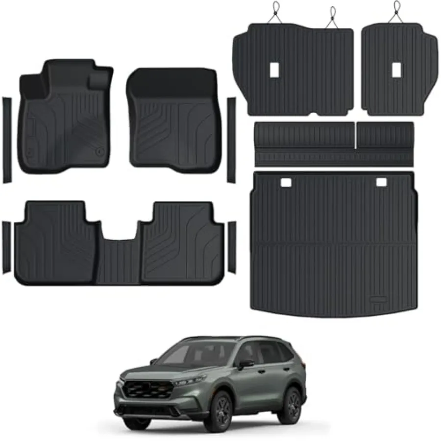 

Floor Mats for Honda CR-V 2023-2026 All Weather Floor Mats Trunk Cargo Liner with Backrest Protectors and Door Sill Guards Acce