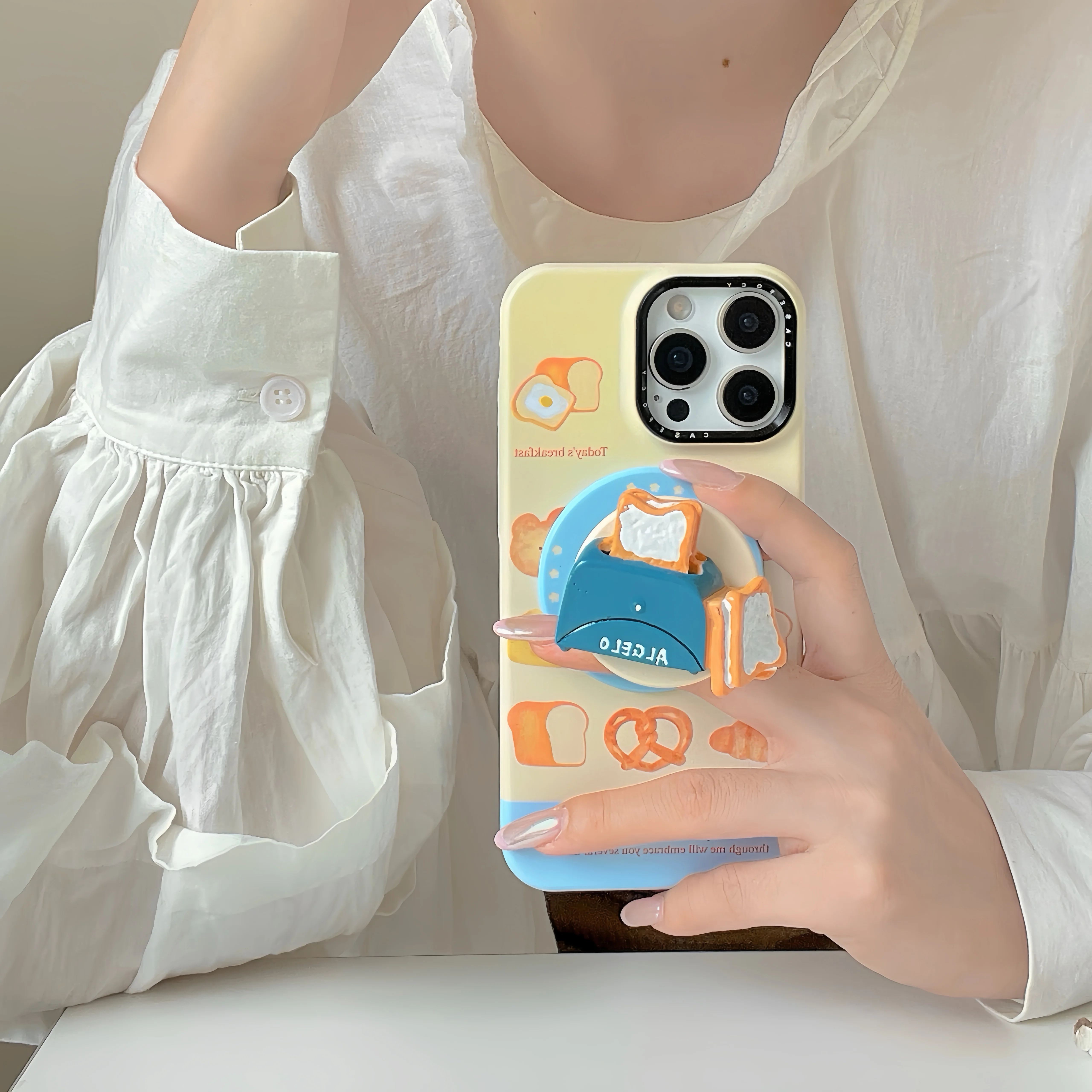 

Чехол для телефона с магнитной подставкой и 3D мультяшным милым тостером для iphone 16, Proomax 15, 14, 13, задняя крышка