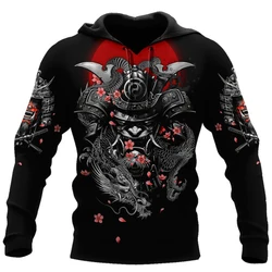 Japanese Bushido 3D Harajuku Printed Fashion Creative Men's Women's Casual Personality Avant-garde Street Hip Hop Soft Hoodie