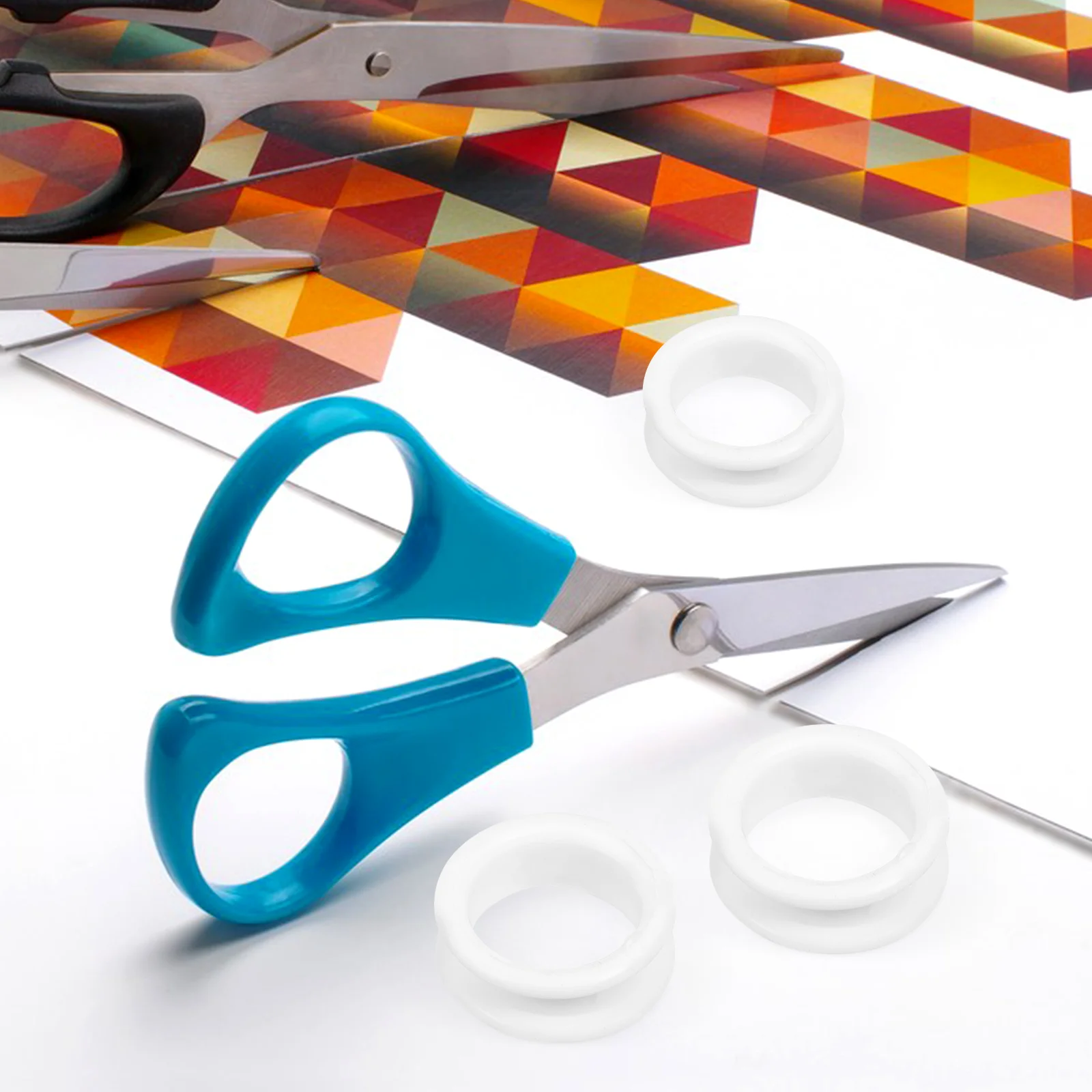 

10Pcs Silicone Finger Rings for Scissors Soft Shears Inserts Flexible Thumb Protector Rings Hairdressing Grooming Tools