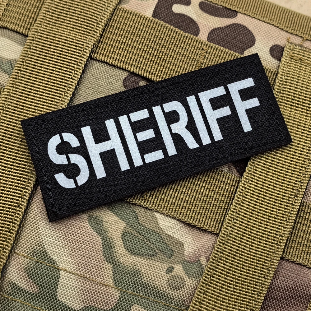 SHERIFF IR حارس الأمن المطرزة التصحيح شريف ضابط وكيل عاكس زين موحدة سترة بقع التكتيكية شارة كبيرة #4