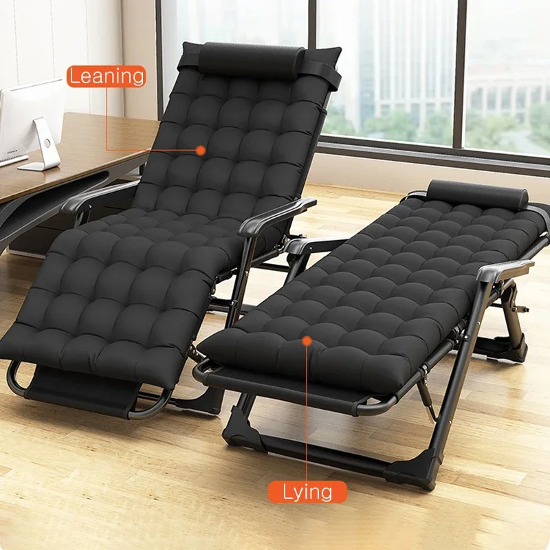 

Folding Recliner Chair Outdoor Camping Picnic Traveling Portable Metal Frame Lounge