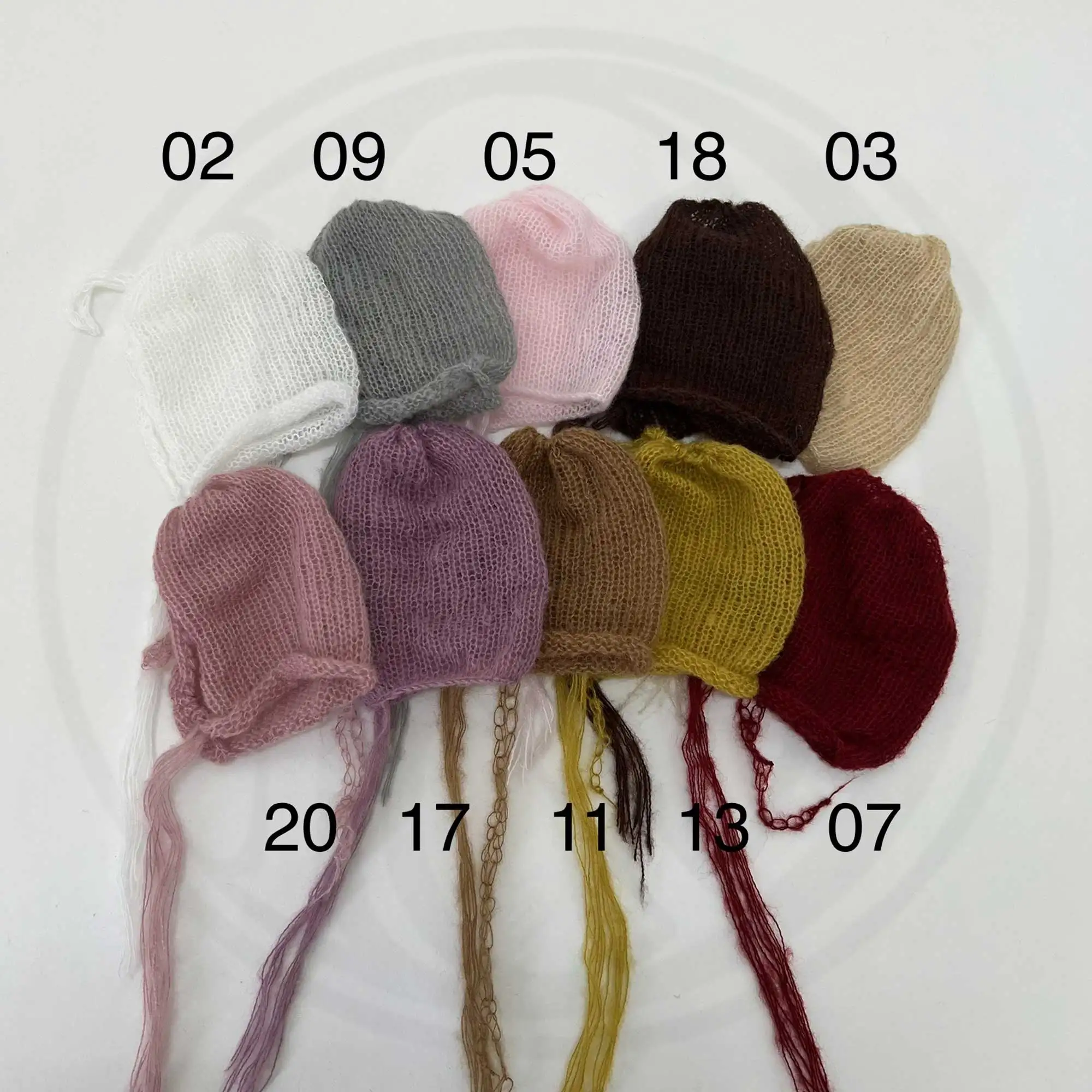 Don&Judy Handcraft Newborn Photography Props Mohair Hat Soft Stretchy Bonnet for Boy Girl Infant Photo Shooting Accessories Gift