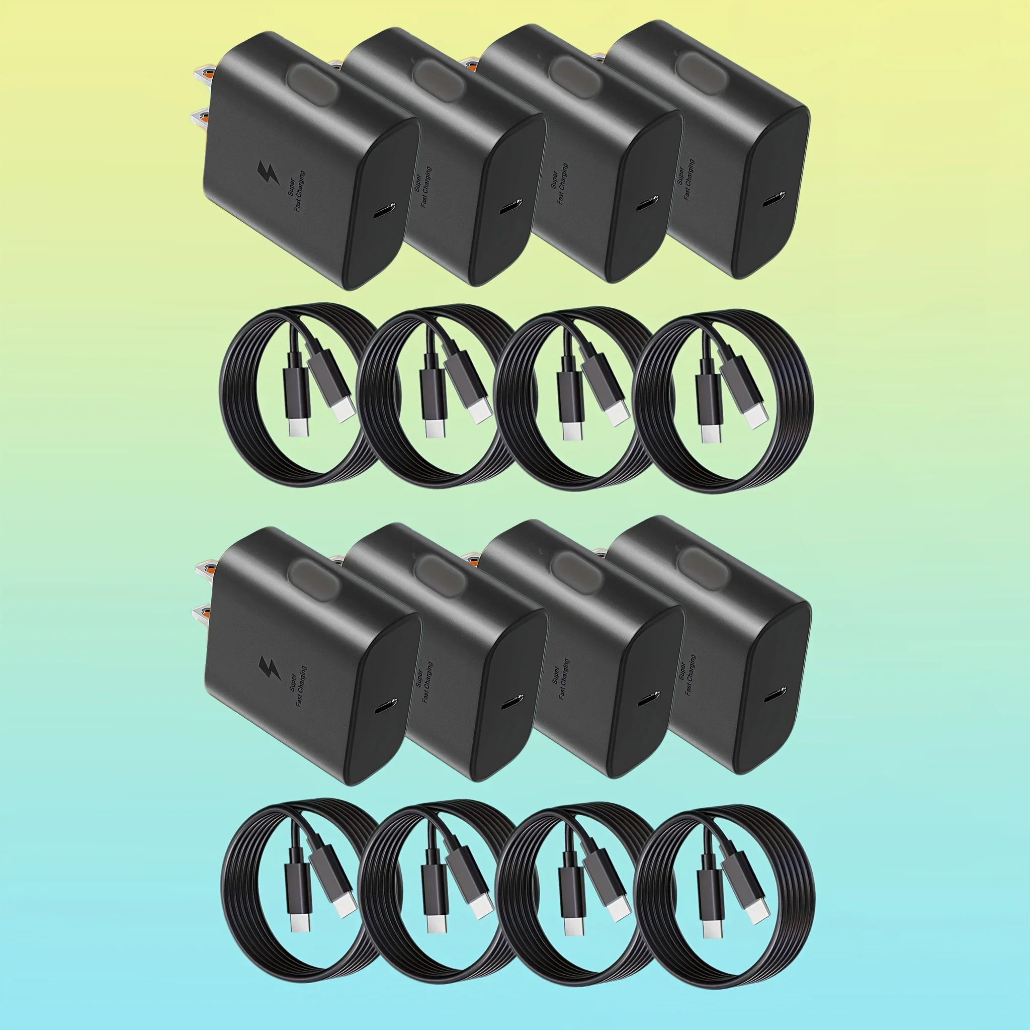 شاحن فائق السرعة بقدرة 45 وات مع كابل 4FT Type-C لهاتف Samsung Galaxy S23 Ultra/ S23/ S23+/ S22/ S22 Ultra/ S22+/ S21، Z Fold 5/ZFold