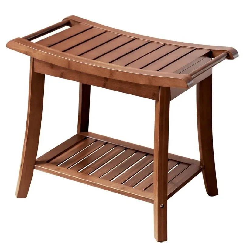 

Carbon bamboo towel hanging model, bathroom stool, bathroom thickened non-slip waterproof shower stool