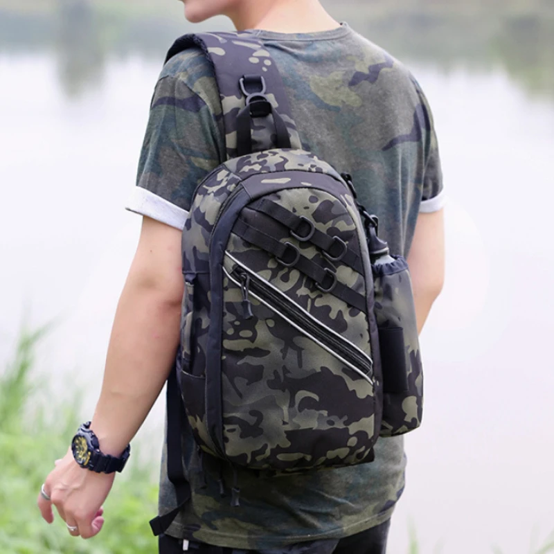 Chikage High Quality Camo Tactical Chest Bags Multi-functional Fishing Hunting Bags Outdoor Sports Climbing Camping Shoulder Bag