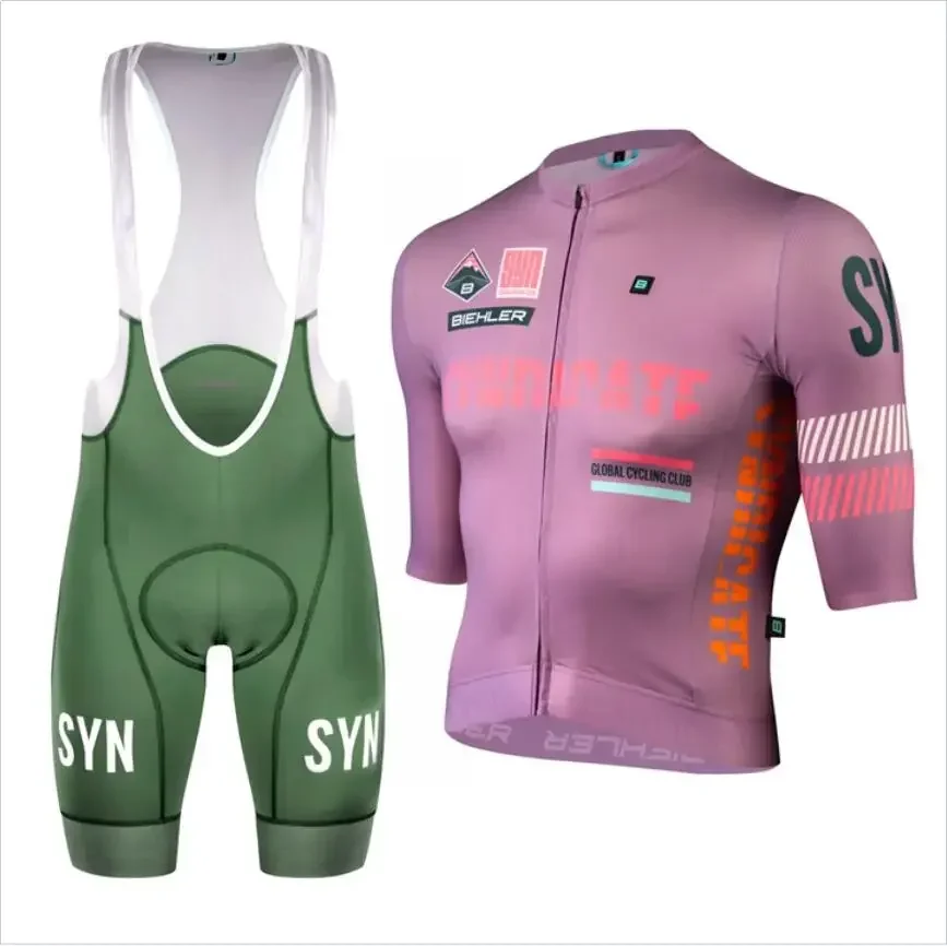 SYNDICATE PRO RACE TEAM JERSEY GRANNY Team Pro Race Cycling Set Men Short Sleeve Jersey and Bib Shorts