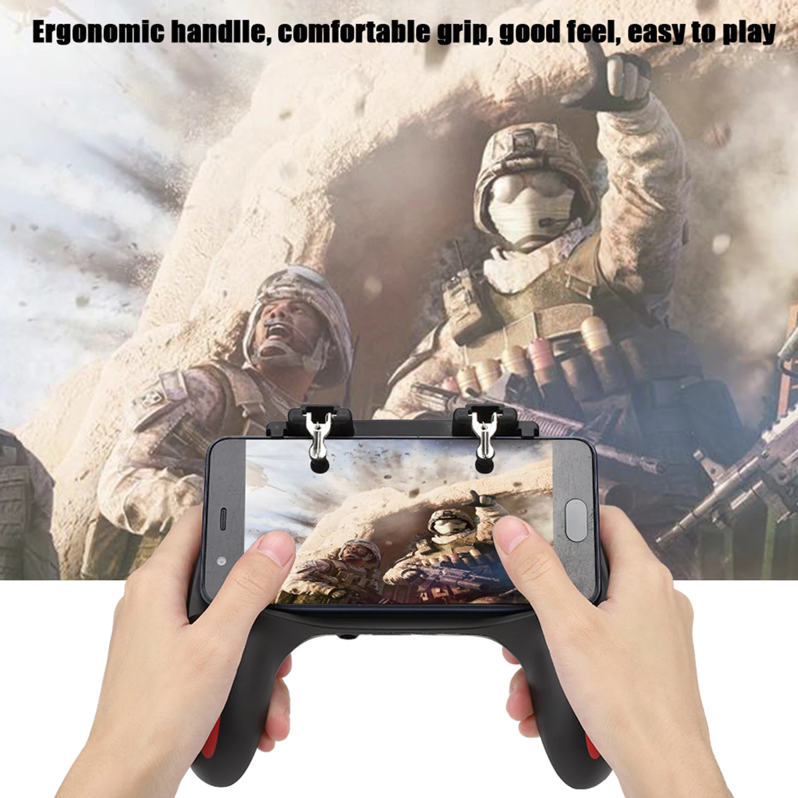 Game Auxiliary Key Smartphone Gamepad Mobile Phone Game Controller with Dual Cooling Fans Heat Dissipation Gamepad Power Handle