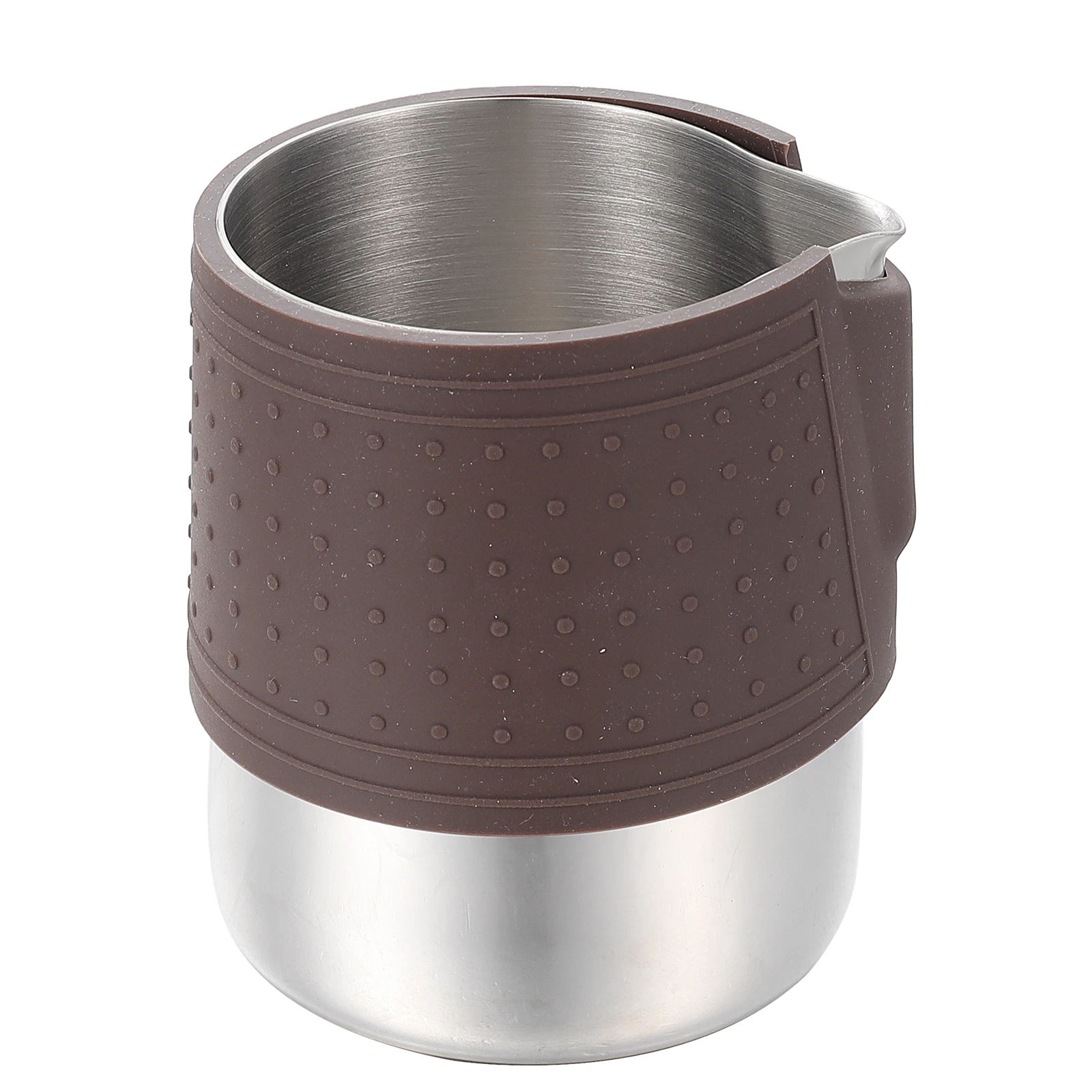 

Latte Pitcher 350ML Coffee Frother Cup Stainless Steel Silicone Sleeve Heat Resistant Steaming Kitchen Utensil Milk Frother