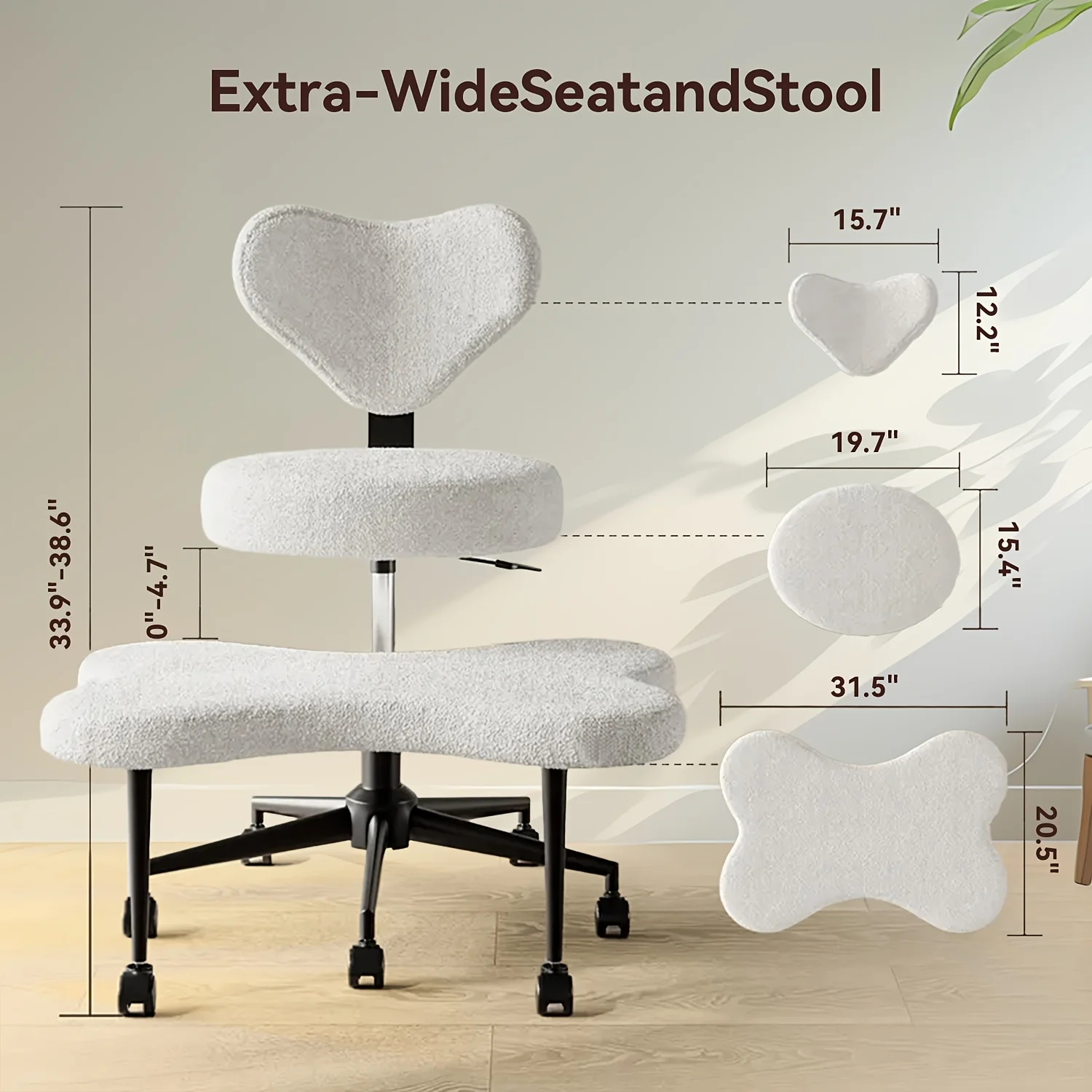 1pcs Ergonomic Cross Leg Chair - 360 Degree Swivel Footrest, Adjustable Seat, Strong Back Support, Suitable Christmas Gift image 5