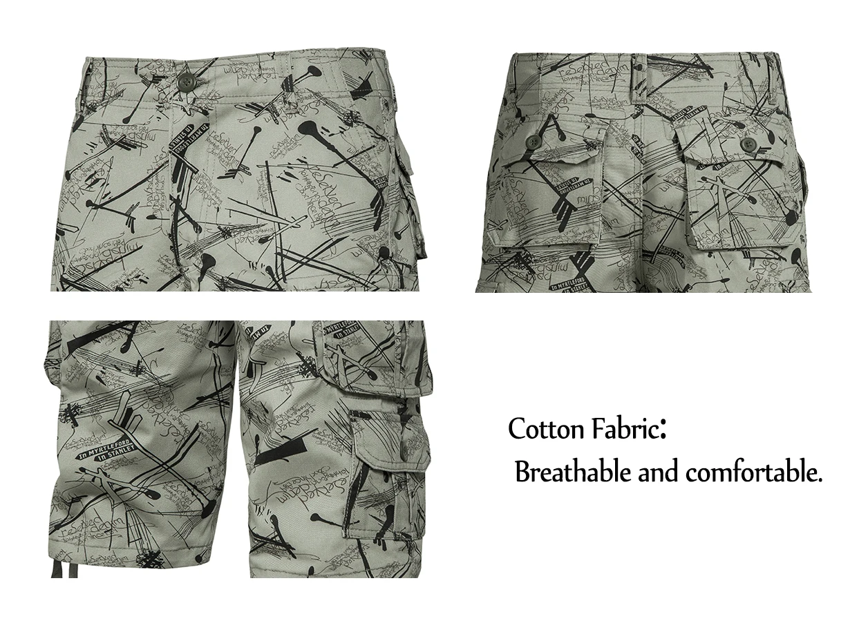 Pantalones cortos de algodón para hombre, Shorts con estampado táctico de moda Y2K para senderismo, trabajo de camuflaje, montañismo, recortados