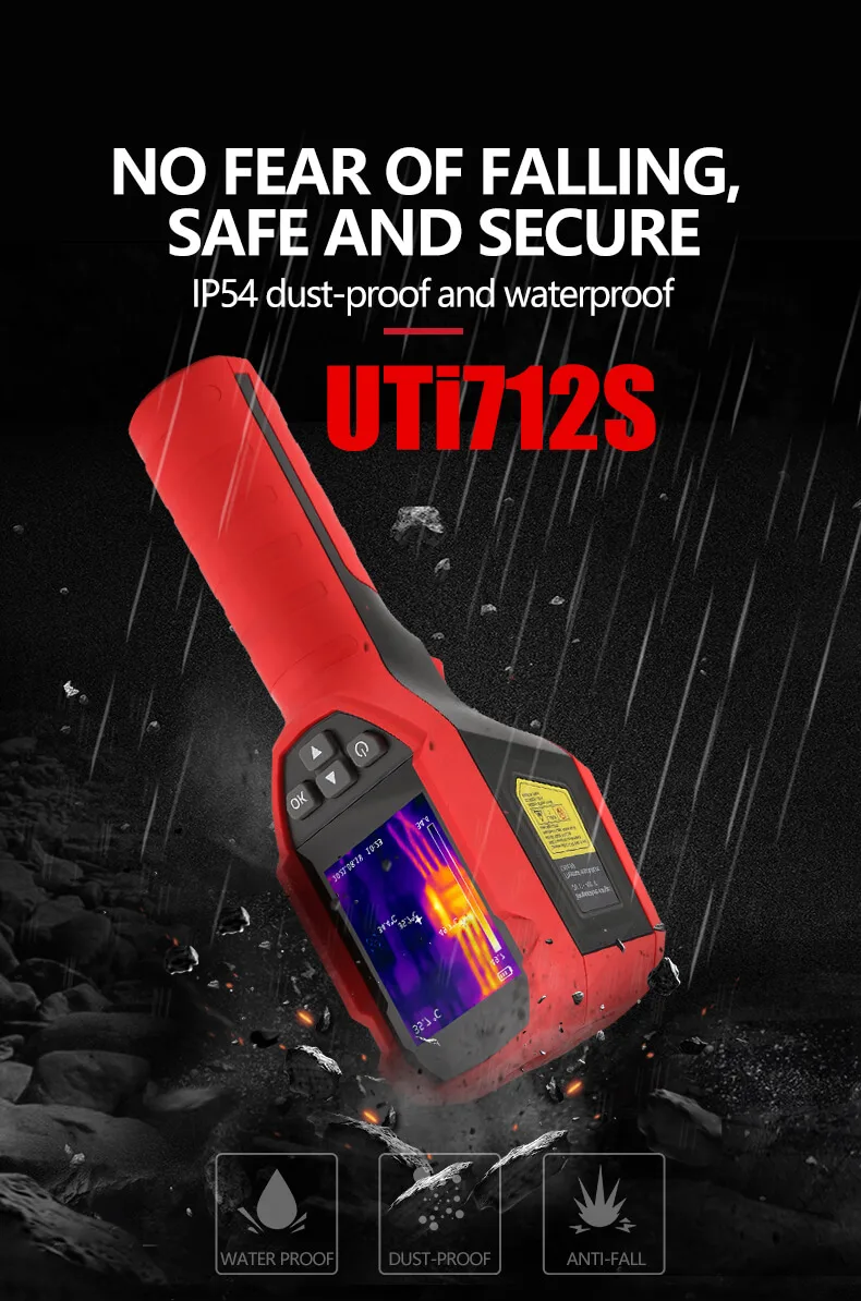 UNI-T UTi712S Handheld Thermal Camera 120*90 Infrared Thermometer for Industrial Temperature Measurement water leak detection