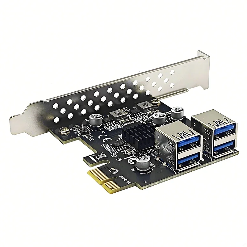 USB 3.0 PCIE Adapter Multiplier Hub USB3 Controller 5Gbps USB3.2 Gen1 PCI-E Card Board 4 Port USB3.0 PCI Express X1 Add on Cards