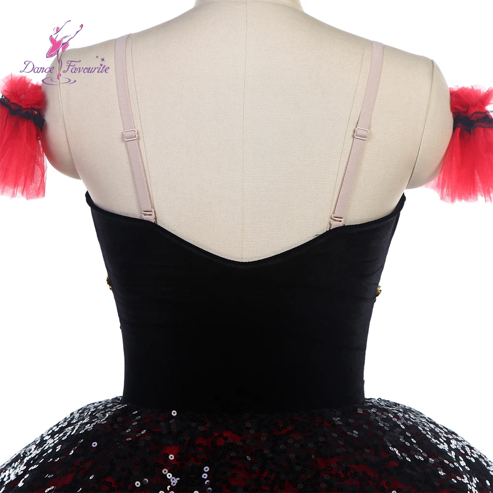 Dança favorita balé tutus, Top Preto, Tule Vermelho, Fantasias para Cosplay, 25001