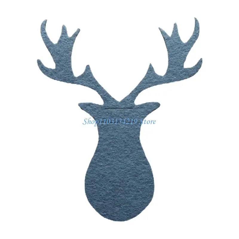 N5KC 4 Pcs Christmas Tableware Holder Elk Decor Silverware Pockets Knife and Fork Bags Dinner Tableware Decoration view 3