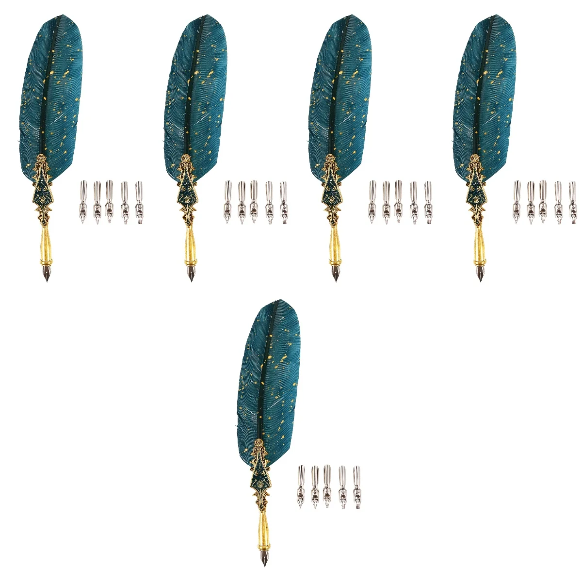 

5 шт., 5 комплектов, ручка для рисования, винтажные наборы для каллиграфии для начинающих, ручки для гусиных принадлежностей