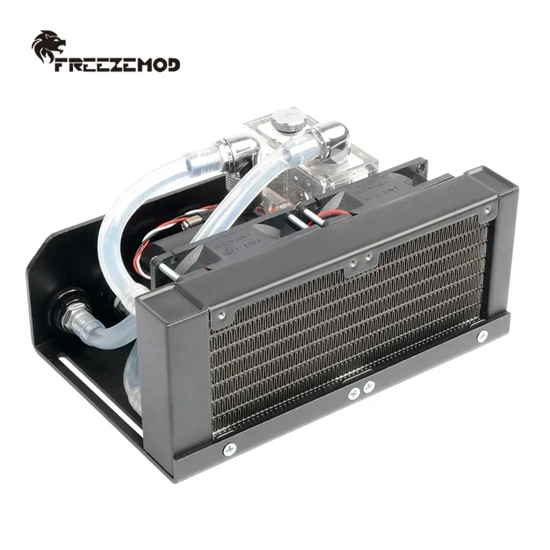 

FREEZEMOD PC Case/Notebook Water Cooling Kit,Module 160mm Aluminum Cooling Drain 80mm Dual Fans Head 4m SLMZ-V-T