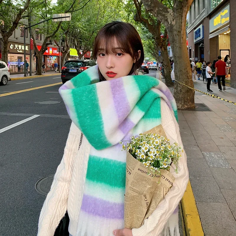 Luxury Winter Thick Warm Scarf Women New Plaid Pashmina Blanket Shawls Cashmere Shawl Lady Wrap Tassel Scarves Men Foulard