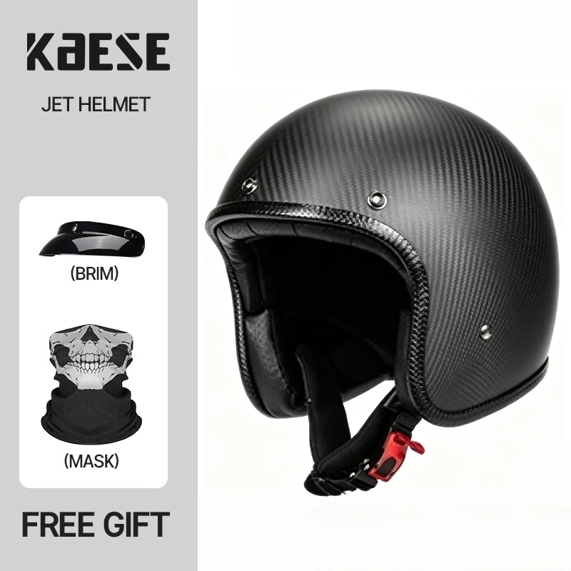 casco-aperto-3-4-in-fibra-di-carbonio-3k-opaca-vintage-unisex-casco-da-moto-retro-vintage-per-cruiser-leggero