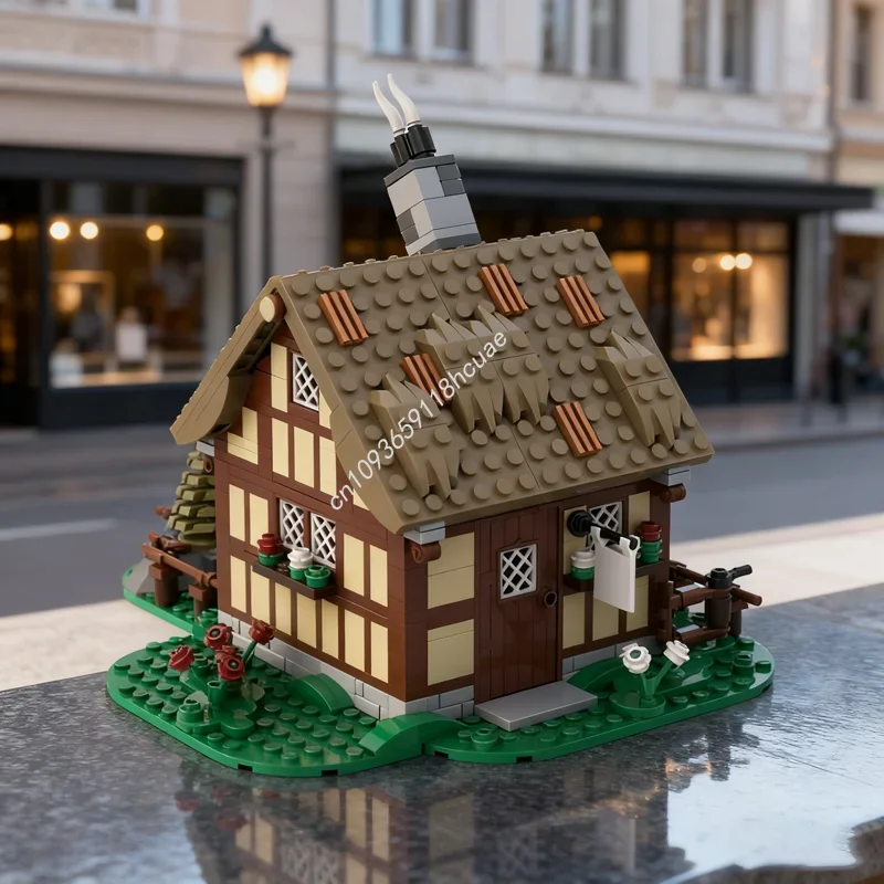 

713 шт. MOC Cheese Maker S Shop Castleed Модель Строительные игрушки Блоки Рождественские подарки Архитектура Сборка Кирпич Дети День рождения