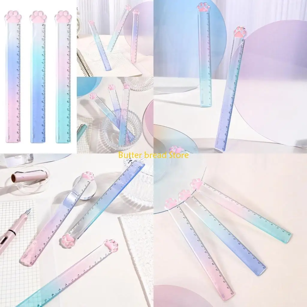 

W89C Plastic Straight Ruler Measuring 0-15cm for DIY Scrapbooking Drafting