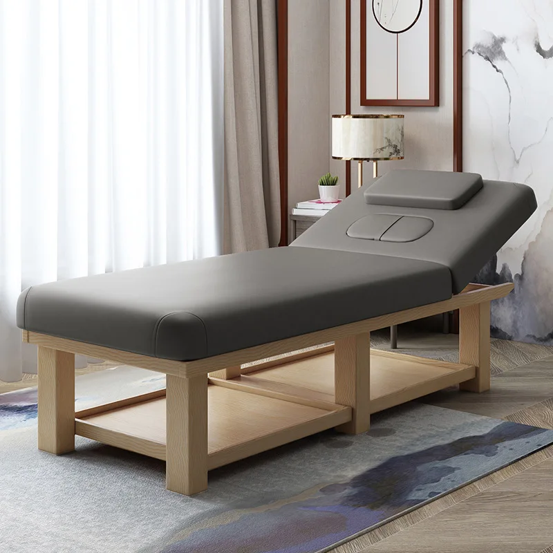 Solid wood beauty bed, high-end multifunctional moxibustion therapy bed with holes in beauty salons