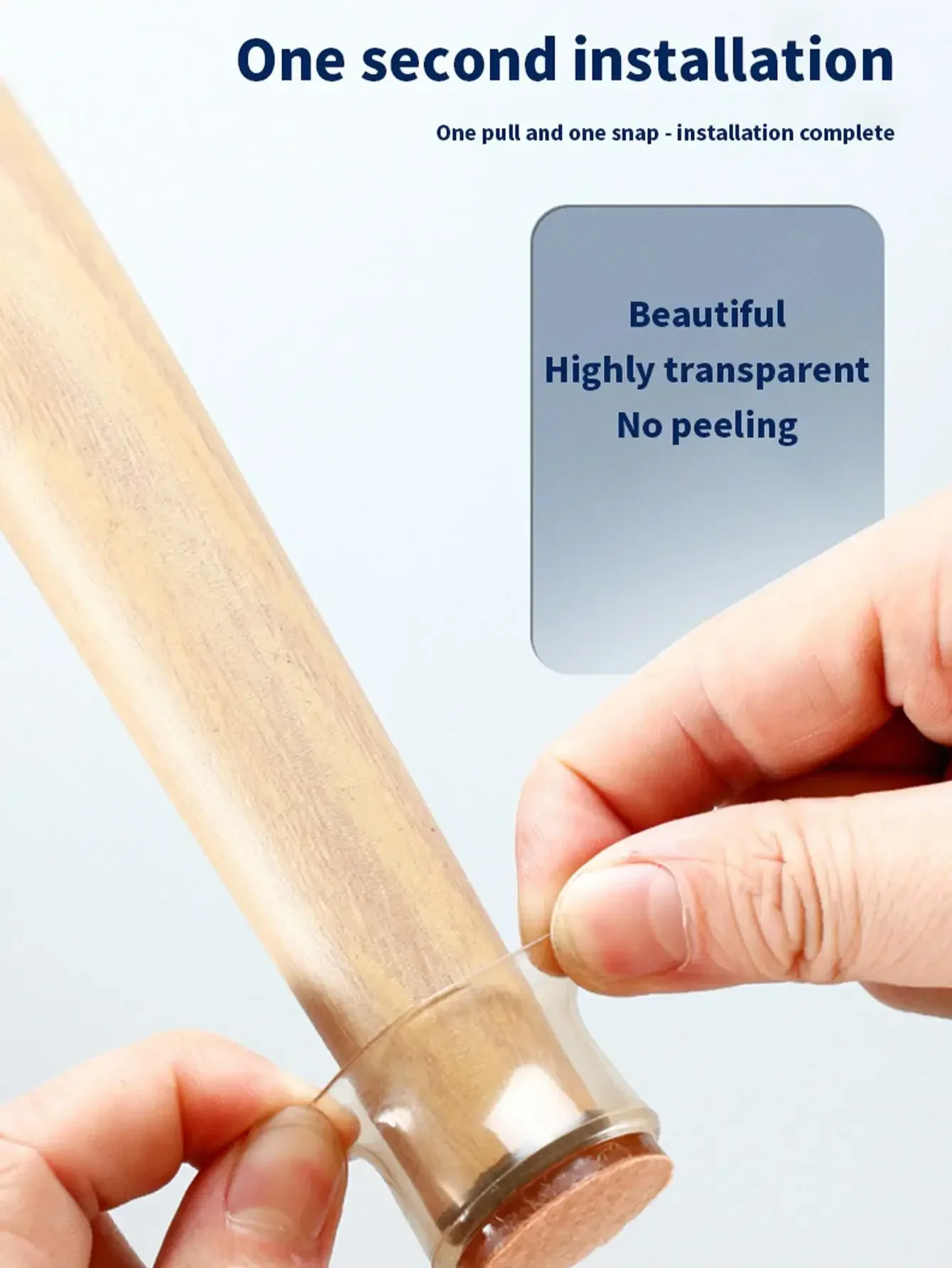 8 كراسي مع وسادات قدم شفافة، وأغطية قدم صامتة ومقاومة للاهتراء، وأغطية واقية، ومقاعد سيليكون، ووسادات لباد