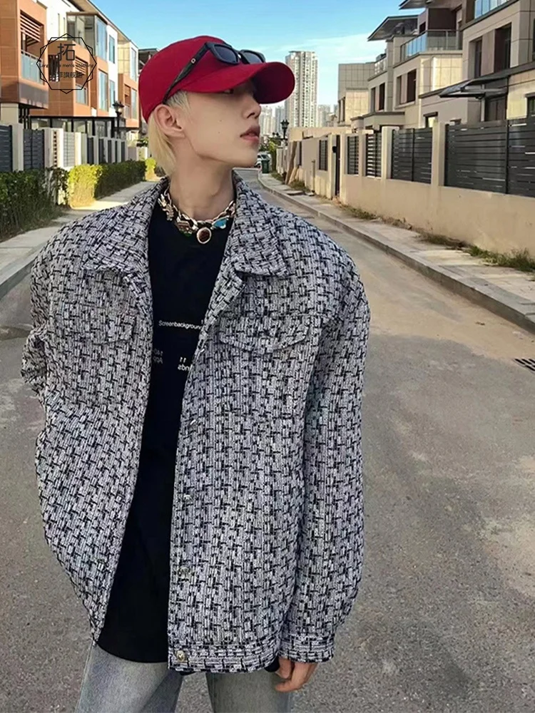 

Trendy Baroque Men's Shirt Spring Autumn Design Checkered Loose Fit Long Sleeve Polyester Fiber 100% Fashionable Handsome Lig...