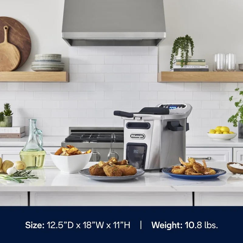 

(UUX)Livenza Deep Fryer with EasyClean System, Cool Zone, Adjustable Thermostat, Dishwasher-Safe Parts, Large Capacity, Easy UQ