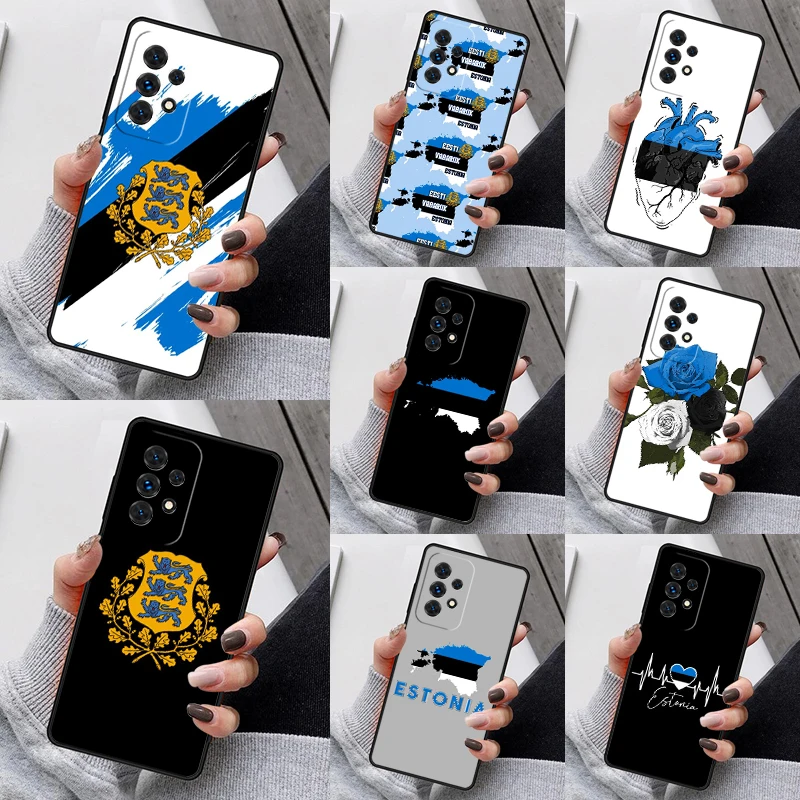 Чехол с гербом герба Эстонии для телефона Samsung Galaxy S23 S21 S20 FE S24 S22 Ultra Note20 S10 S9 S8 Plus A40 A52 A12 A13 A53