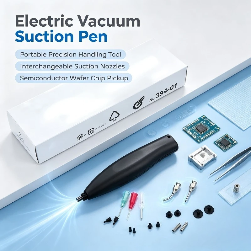 Vacuum Suction Pen, Precision Handling Tool with Suction Nozzles for Semiconductor Wafer, Chip and Small Component Pickup