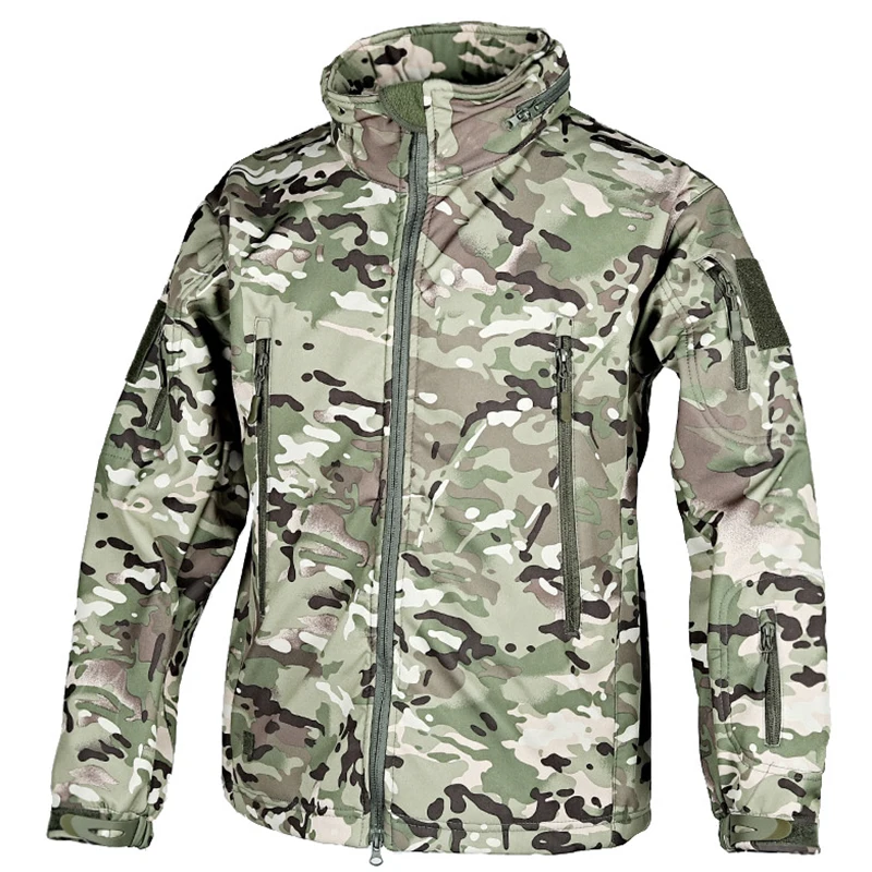 

Military Tactical Jacket Shark Skin Soft Shell Fleece Motorcycle Jacket Multiple Pockets Waterproof Camouflage Jacket For Man