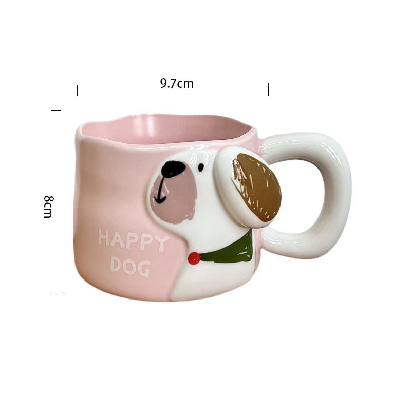 Cute Dog Mug Large Capacity Ceramic Coffee Cup for Home and Office Afternoon Tea Flower Tea Coffee Cup for Home Breakfast Mug view 6