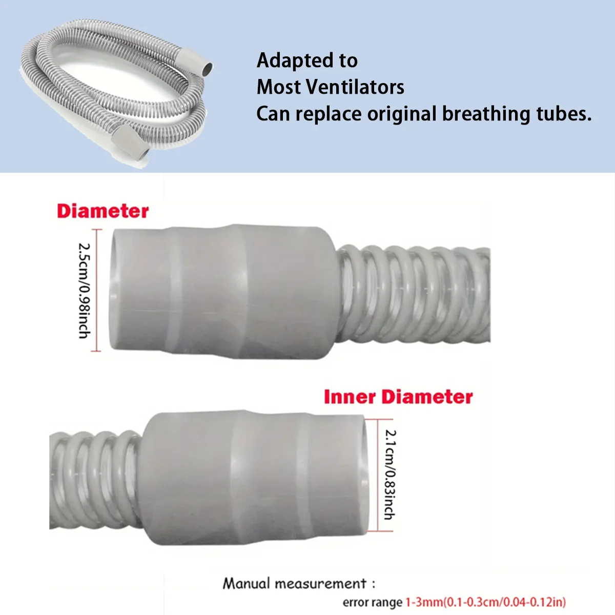Tubo CPAP-lunghezza 183cm/6 piedi, accessori universali per macchine per la respirazione da 22 mm per tutte le maschere Airfit/Airtouch F20, qualità
