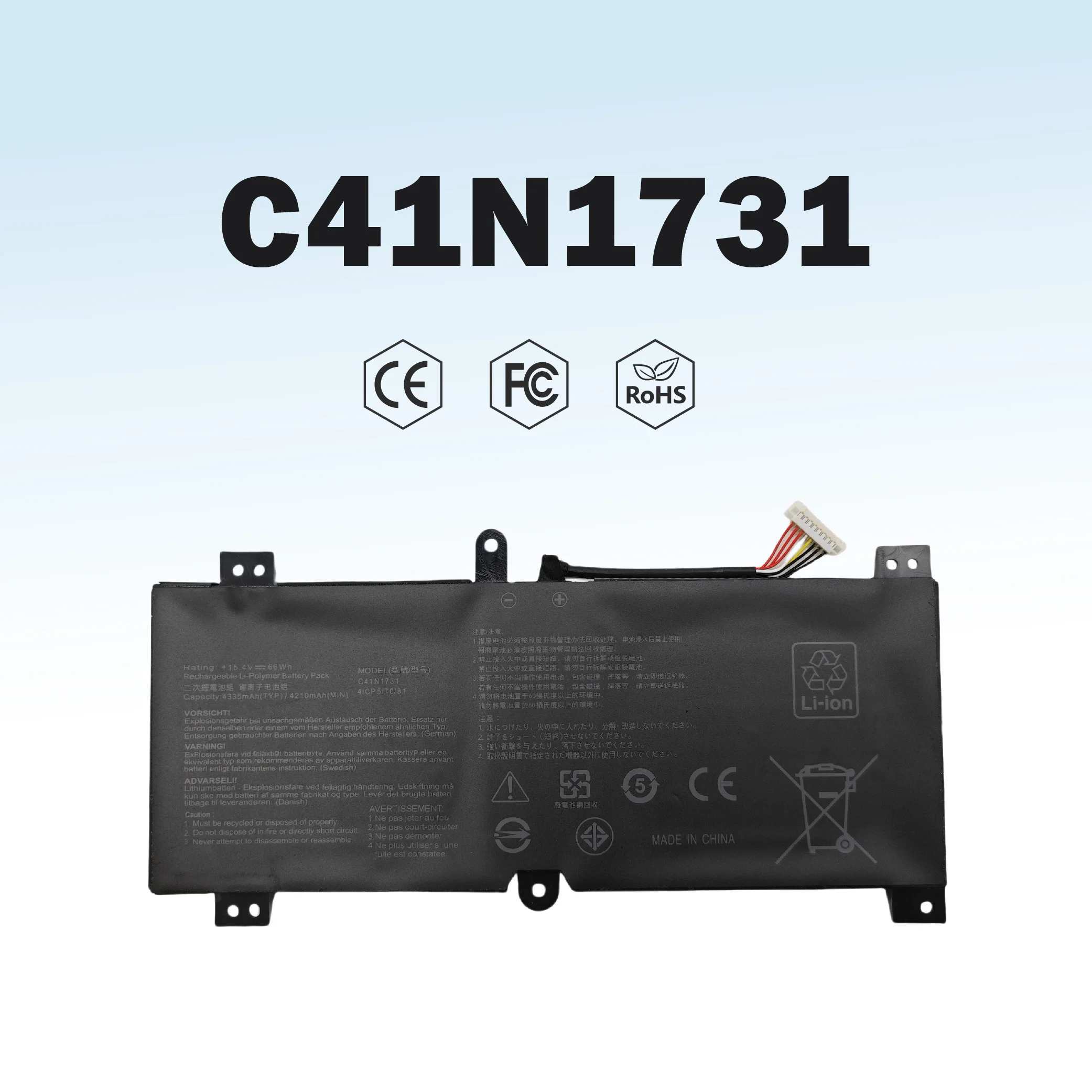 

C41N1731 Laptop Battery Replacement for Asus GL504 GL504GM GL504GS ROG Strix GL504GW 0B200-02940000