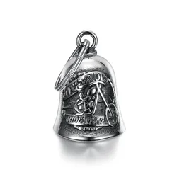 Vintage Punk Wings Motorcycle Character Lucky Bell Pendant Necklace or Keychain Fits All Motorcycle Motorcycle Accessories
