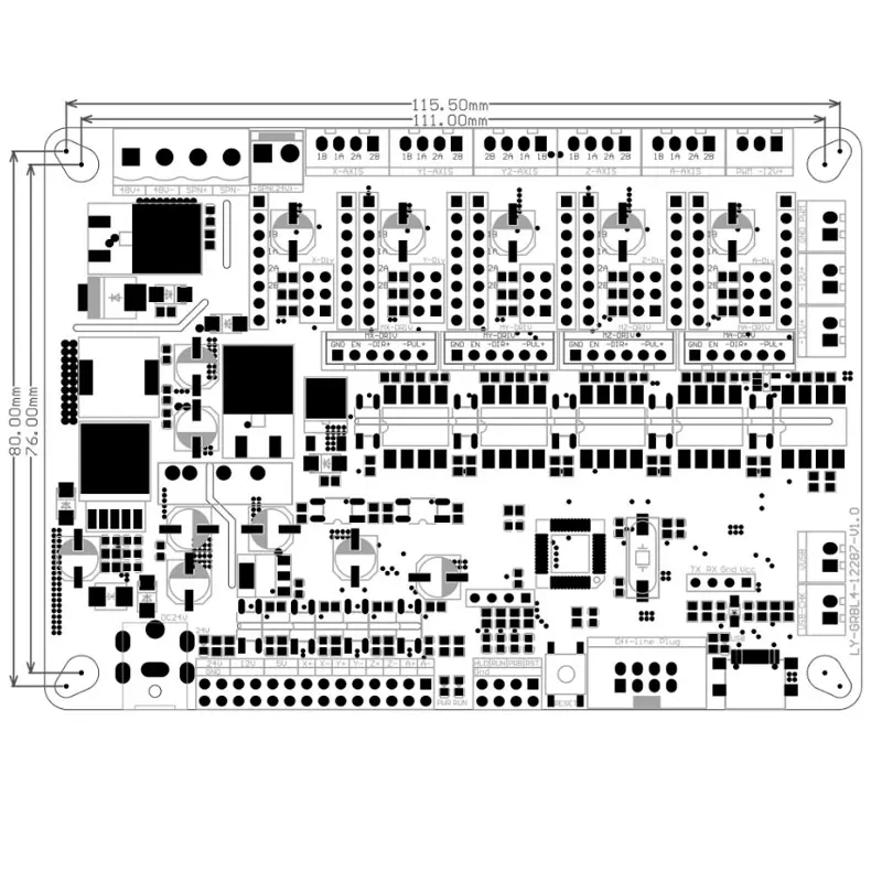 Imagem -04 - Grbl Offline Controlador para Máquina de Gravura Cnc Motorista de Eixos Suporte de Placa de Controle Laser 300 w Eixo 500w 32bits A4988 8825