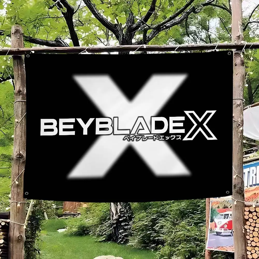 B-Beyblade X Banner-Kunstdruck Japanische Wandflagge Anime Wandbehang Heimdekoration