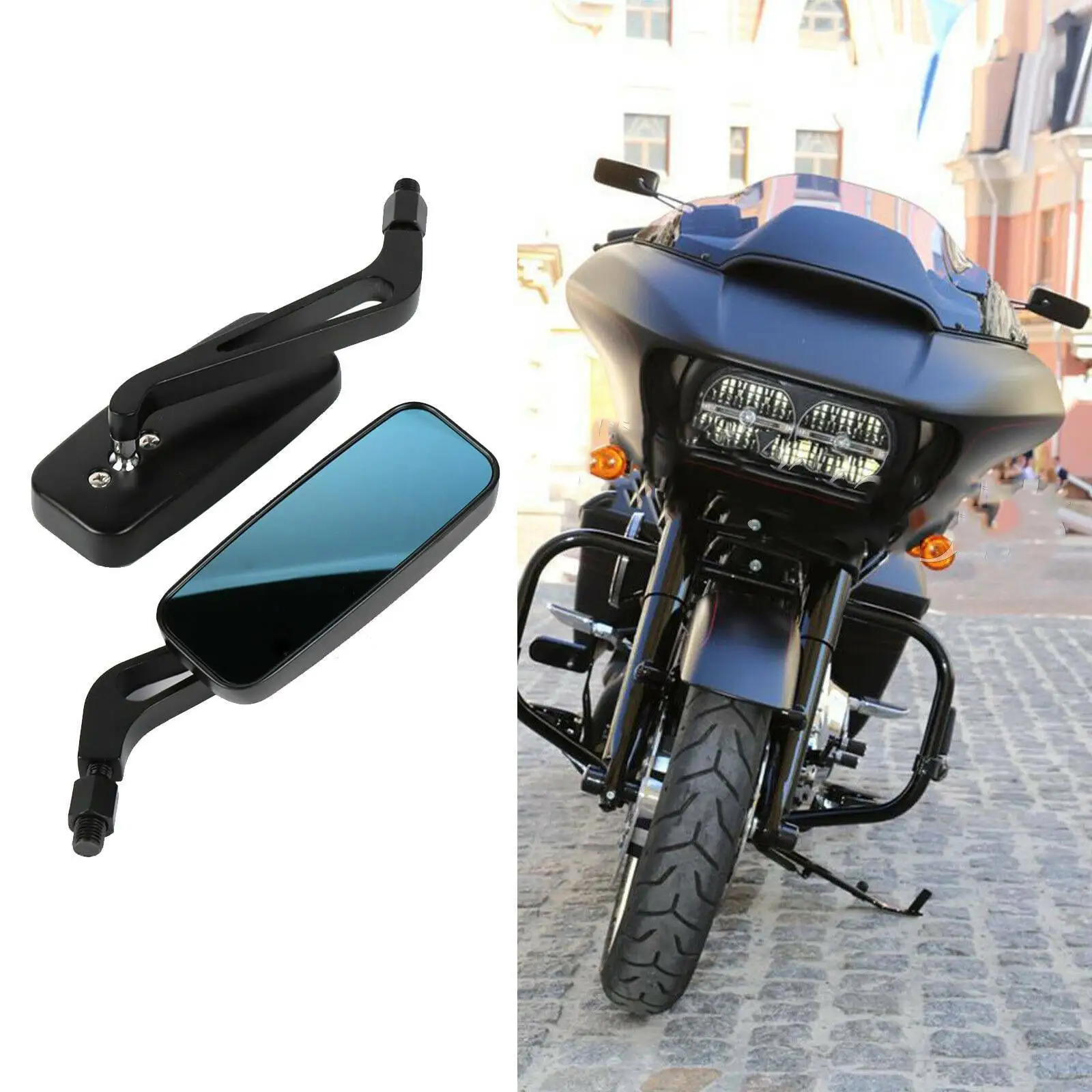 

Motorcycle Side Mirrors for Harley Street Glide Special Road Electra Glide Suitable for Most Helicopters Cruisers Bicycles