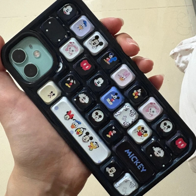 Disney Mickey Mouse Ins Cute Keyboard Mobile Phone Shell Suitable for IPhone 15 16 Phone Case 14 13 12 11 X 8 7 Pro Max Plus - Image 6