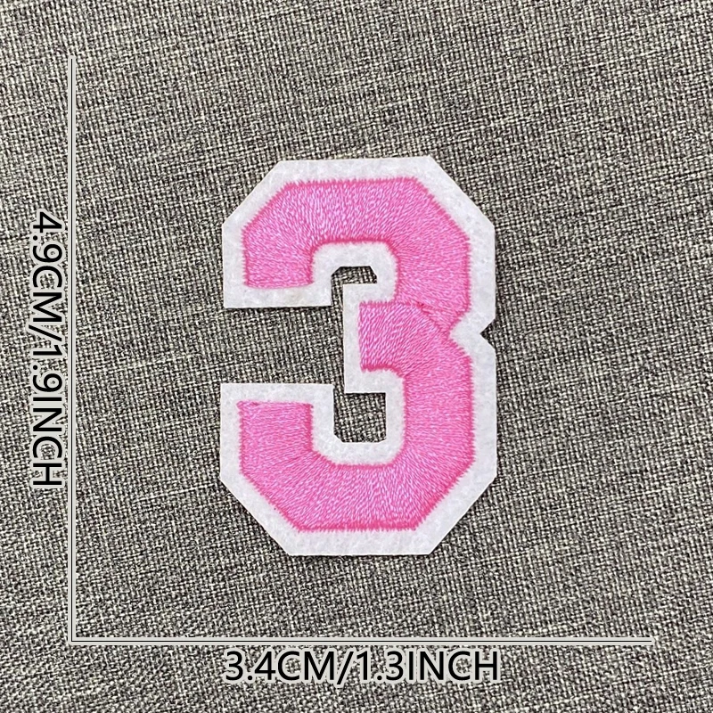 Aufnäher zum Aufbügeln, rosa Aufnäher, Thermocollant-Stich für Kleidung, Pufferjacke, Reparaturen, Designer-Alphabet, Ziffer, zum Aufnähen, bestickt – Detail 13