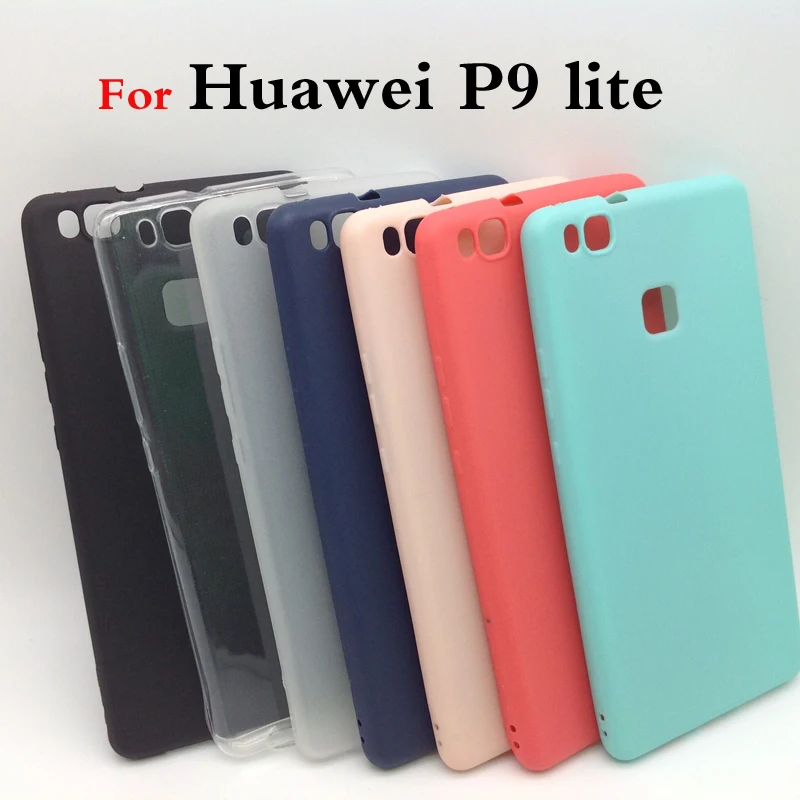 For Huawei P9 lite Ultra-thin Clear TPU and Matte Solid color Cover For Huawei P9 lite Protect Skin Silicon soft case