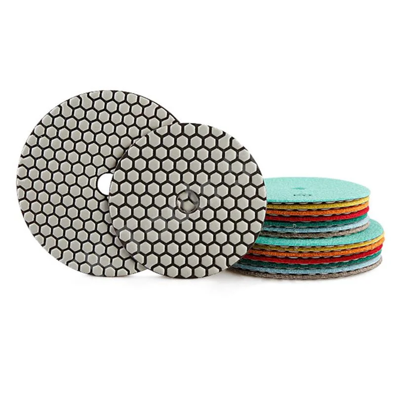 7PCS/Set 5/6Inch Diamond Dry Polishing Pads Sanding Disc Grinding Disc Angle Grinder Stone Marble Granite Trimming Polish Sheet