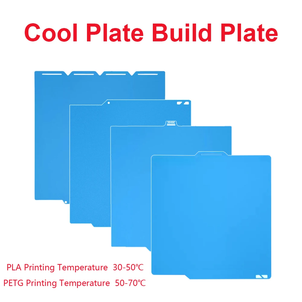 

Холодная печатная пластина (Build Plate) из пружинной стали для Bambu Lab X1, X1C, P1S, P1P, A1, Kobra X S1, QIDI Q2, U1 – без нагрева, с сильной адгезией