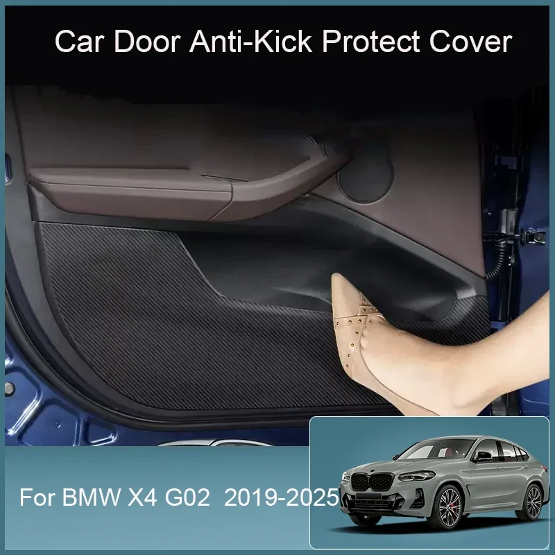 

Накладка на порог автомобиля для BMW X4 G02 2019-2025, внутренняя внешняя защита багажника, противоударная накладка из искусственной кожи, автоаксессуар