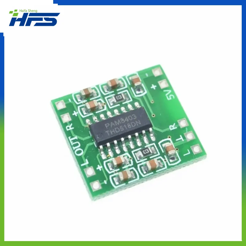 

10PCS PAM8403 Super mini digital power amplifier board miniature class D power amplifier board 2 * 3 w high 2.5-5 v USB