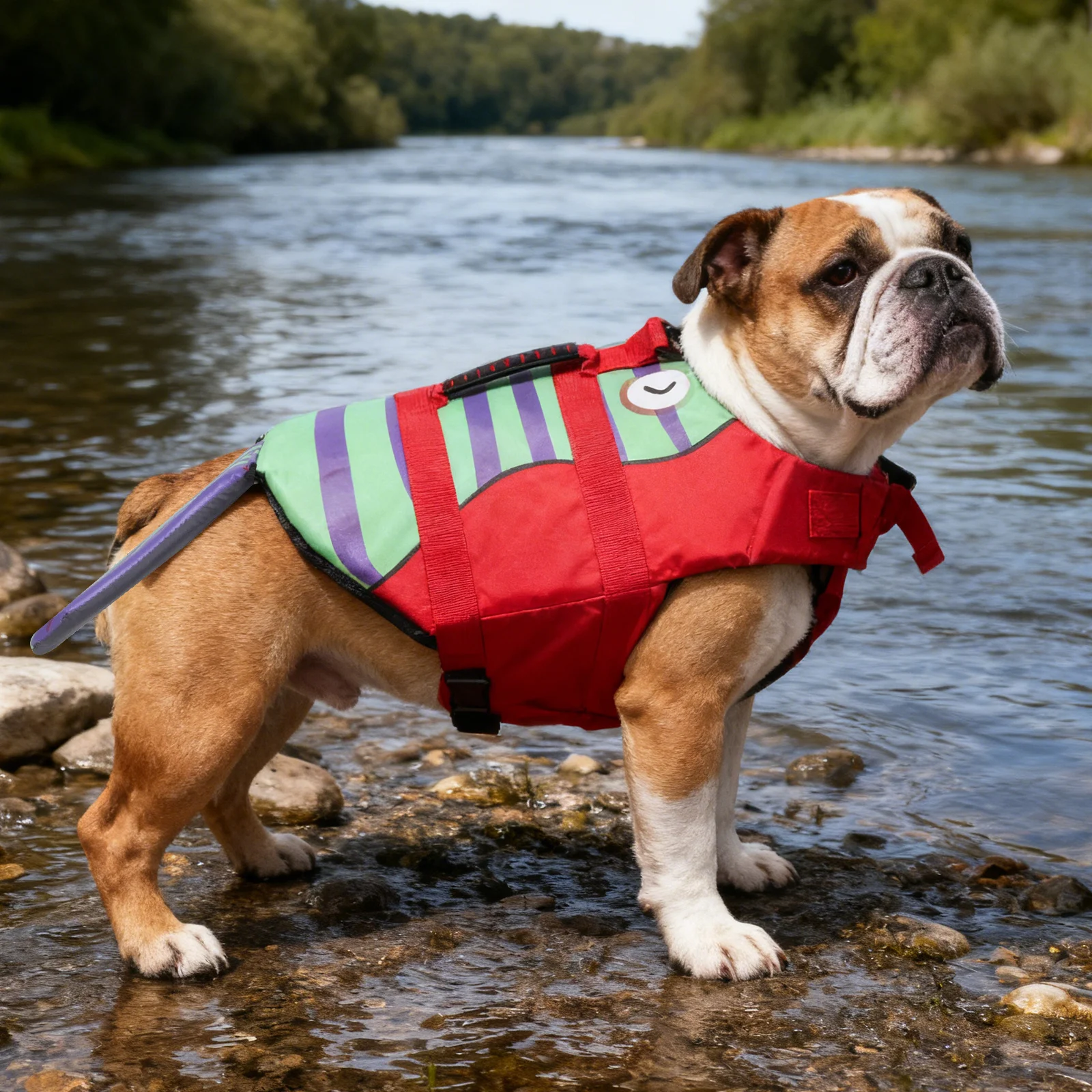 

Pet Life Vest For Dogs Adjustable Dog Water Safety Jacket With Handle High Buoyancy Flotation Vest For Small Breeds Pool