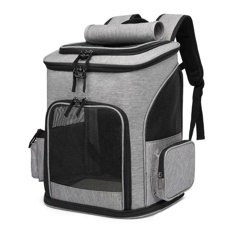 Bolsa con carrito de viaje para mascotas, barra de dibujo, cochecito para mascotas, transportador de viaje, mochila para gatos, jaula, mochila de transporte expandible desmontable ajustable