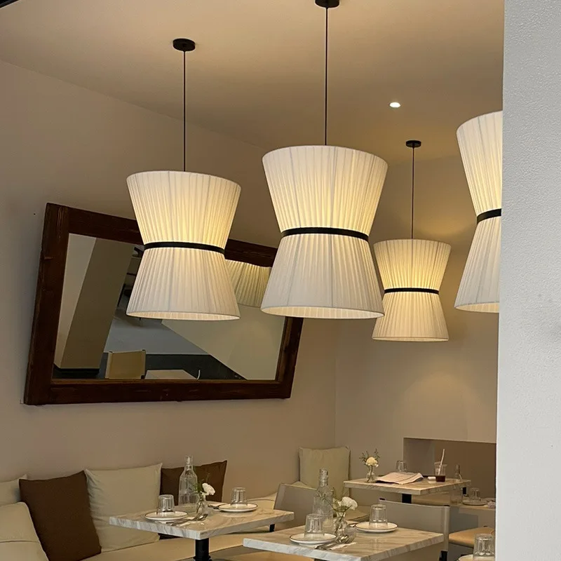 

Modern Designer Minimalist Fabric LEDPendant Light Restaurant Living Room Bedroom Bar Art Chandelier Interior Decor Lamp Fixture